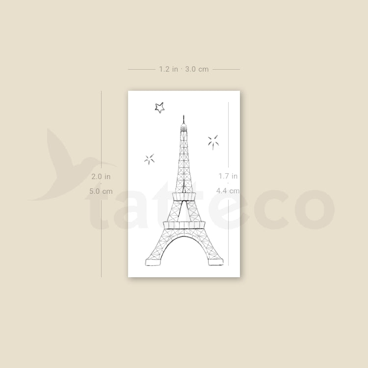Eiffel Tower By Stefano Mazza Temporary Tattoo - Set of 3