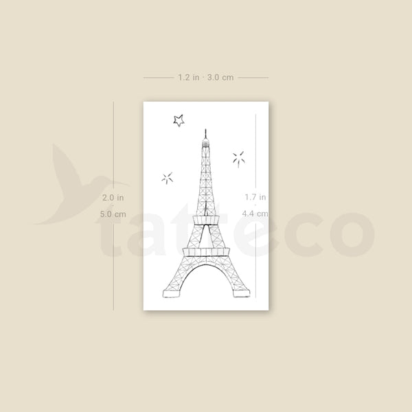 Eiffel Tower By Stefano Mazza Temporary Tattoo - Set of 3