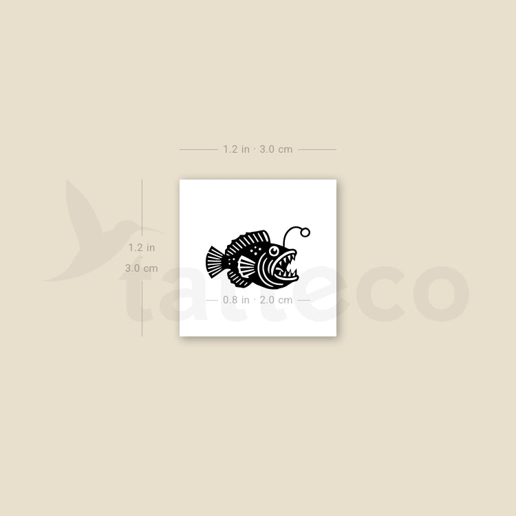 Anglerfish Temporary Tattoo - Set of 3
