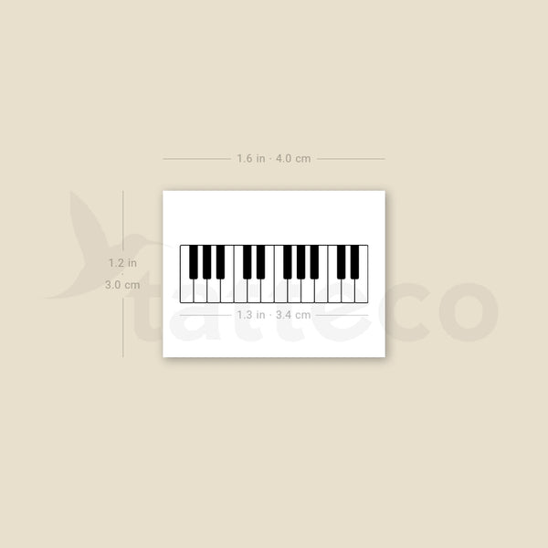Piano Keys Temporary Tattoo - Set of 3