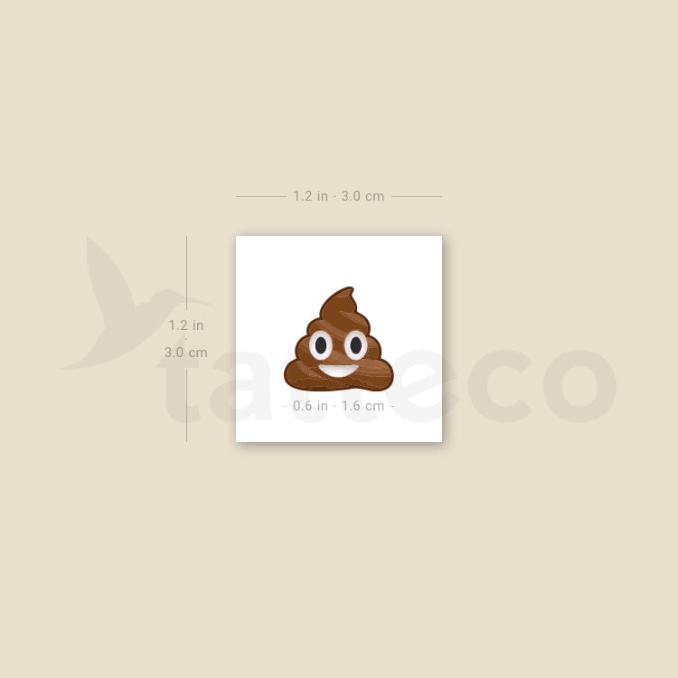 Poo Emoji Temporary Tattoo - Set of 3