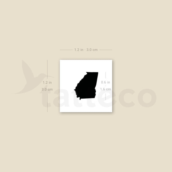 Georgia Map Temporary Tattoo - Set of 3
