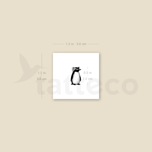 Western Rockhopper Penguin Temporary Tattoo - Set of 3