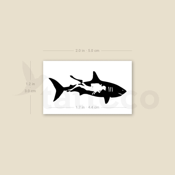 Shark Scuba Diving Temporary Tattoo - Set of 3