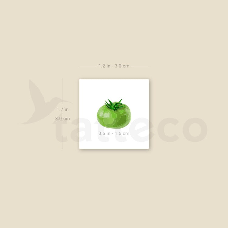 Green Tomato Temporary Tattoo - Set of 3