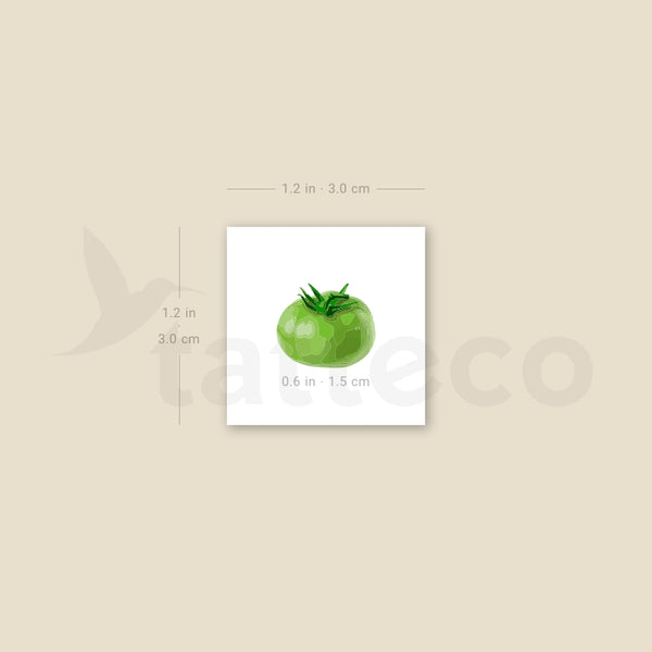 Green Tomato Temporary Tattoo - Set of 3