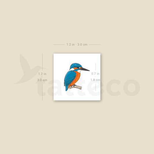 Little Kingfisher Temporary Tattoo - Set of 3