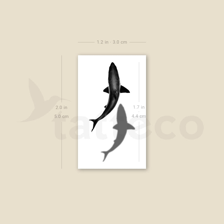 Shark And Shadow Temporary Tattoo - Set of 3