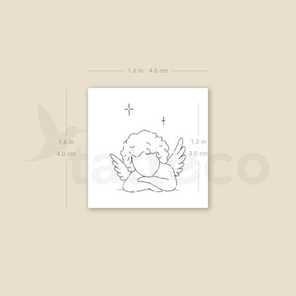 Cherub Face By Stefano Mazza Temporary Tattoo - Set of 3