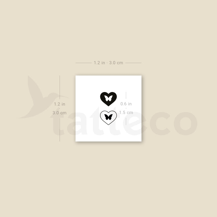 Butterfly Love Temporary Tattoo - Set of 3