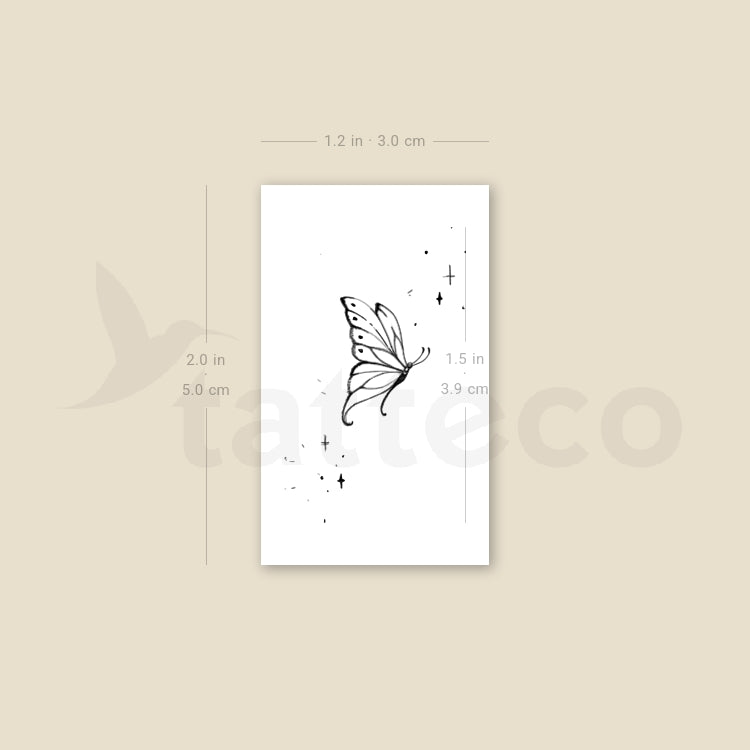 Butterfly By Stefano Mazza Temporary Tattoo - Set of 3