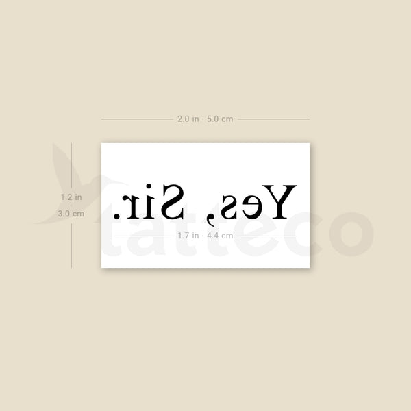 Serif Yes, Sir. Temporary Tattoo - Set of 3