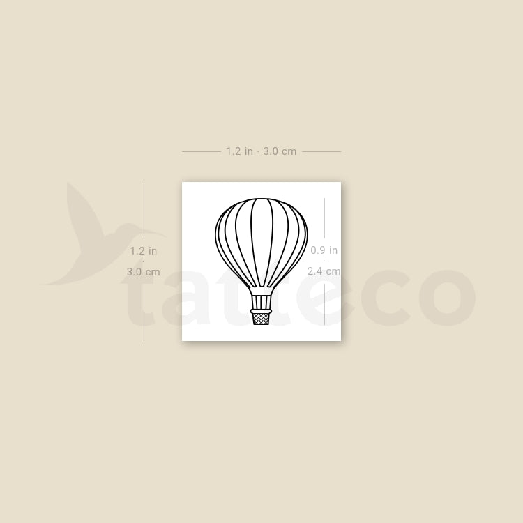 Hot Air Balloon Temporary Tattoo - Set of 3