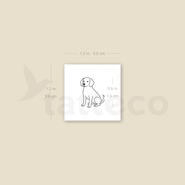 Little Beagle Temporary Tattoo - Set of 3