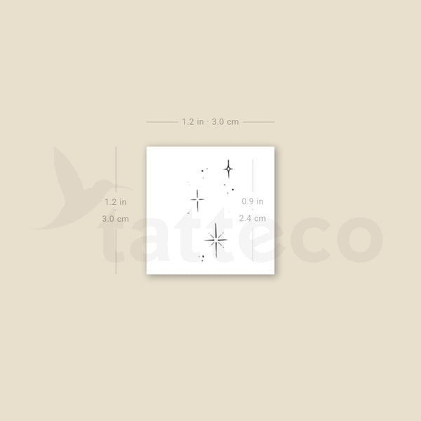 Sparkling Stars By Stefano Mazza Temporary Tattoo - Set of 3
