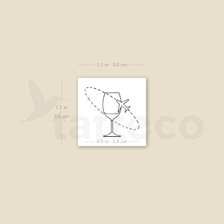 Small Wine Traveller By Cagri Durmaz Temporary Tattoo - Set of 3