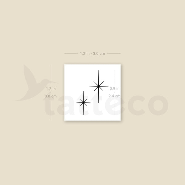 Shining Star Couple Temporary Tattoo - Set of 3