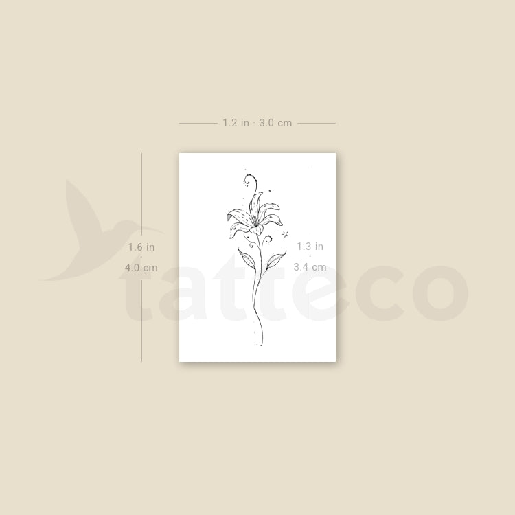 Lily Stargazer By Stefano Mazza Temporary Tattoo - Set of 3