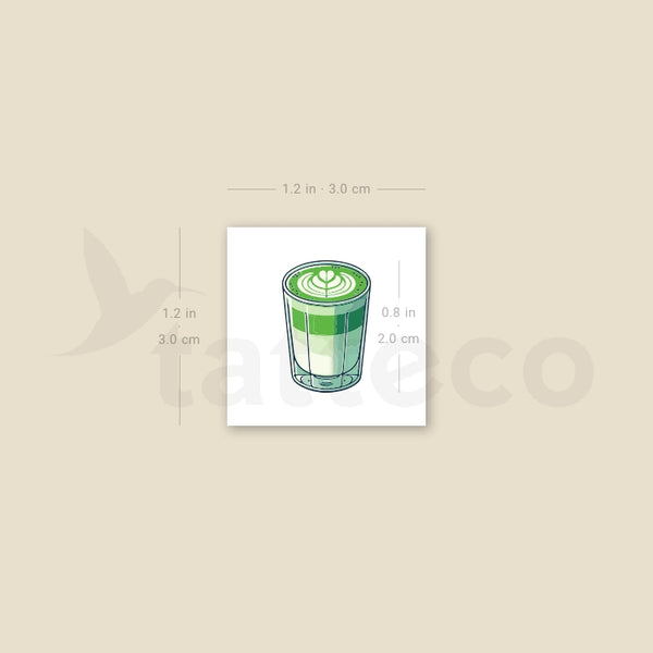 Little Matcha Latte Temporary Tattoo - Set of 3