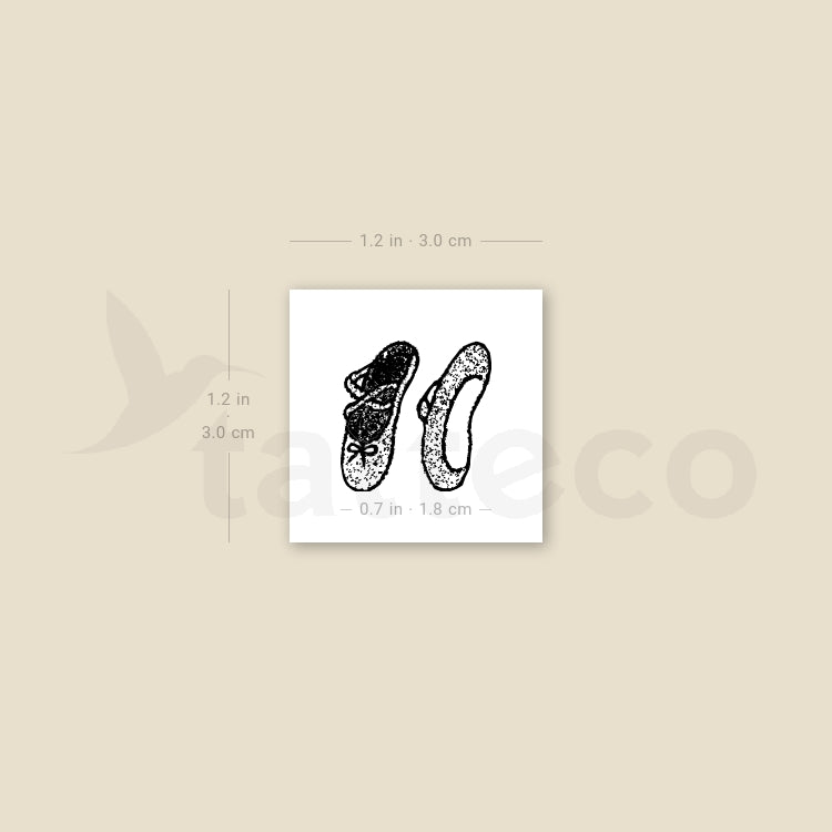 Little Ballet Shoes Temporary Tattoo - Set of 3