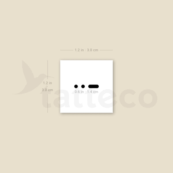 Morse Code D Temporary Tattoo - Set of 3