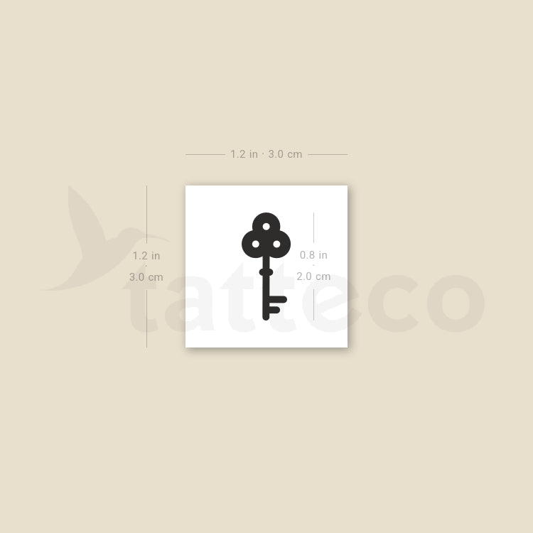 Vintage Key Temporary Tattoo - Set of 3