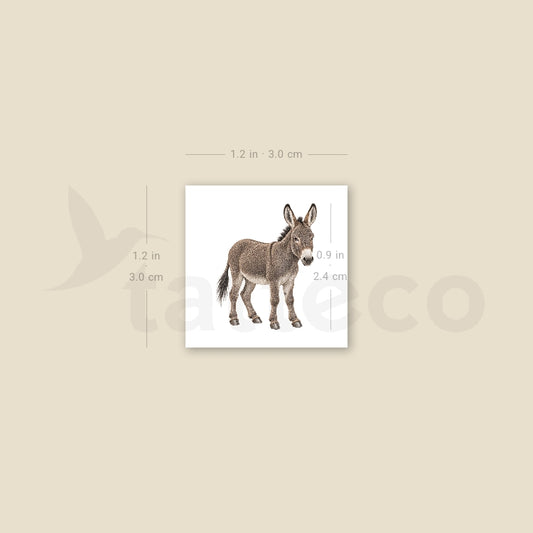 Watercolor Donkey Temporary Tattoo - Set of 3