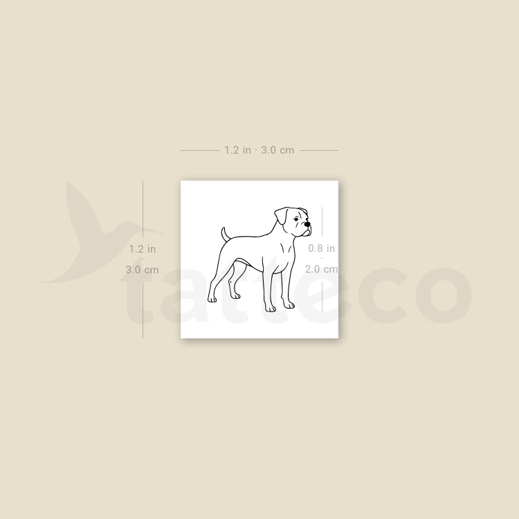 Boxer Dog Temporary Tattoo - Set of 3