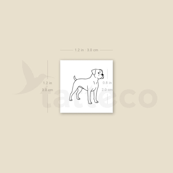 Boxer Dog Temporary Tattoo - Set of 3