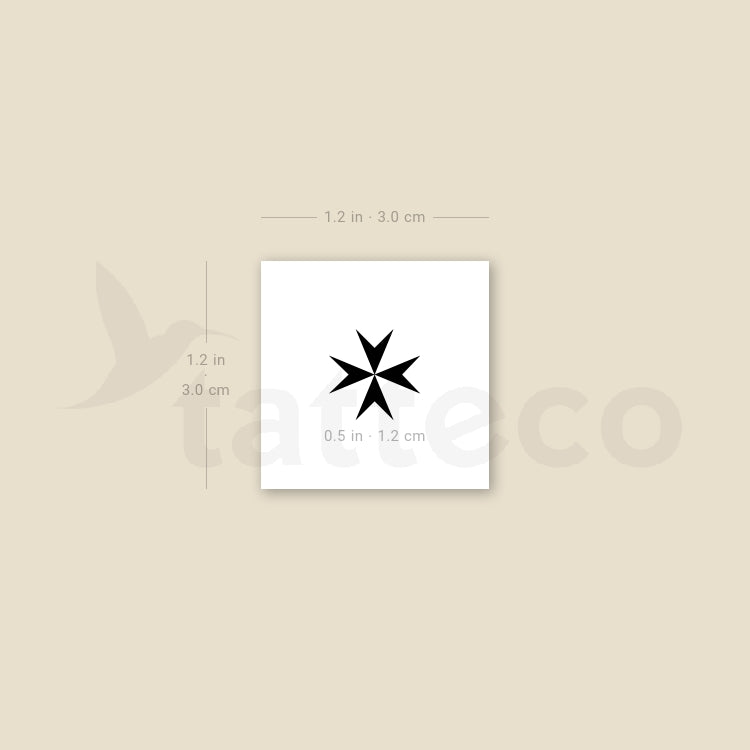 Tatuaje temporal de la pequeña cruz de Malta (juego de 3)