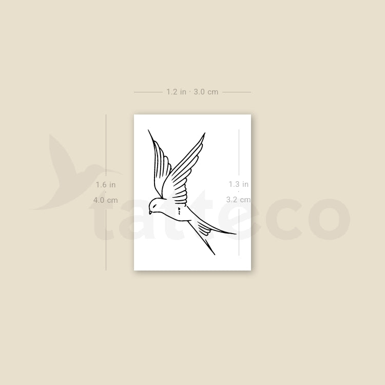 Swallow Temporary Tattoo By M3.Ink - Set of 3