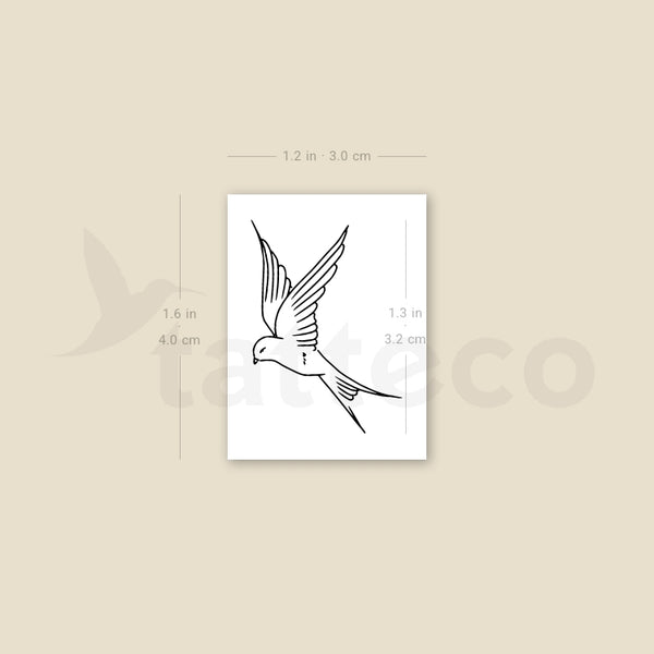 Swallow Temporary Tattoo By M3.Ink - Set of 3