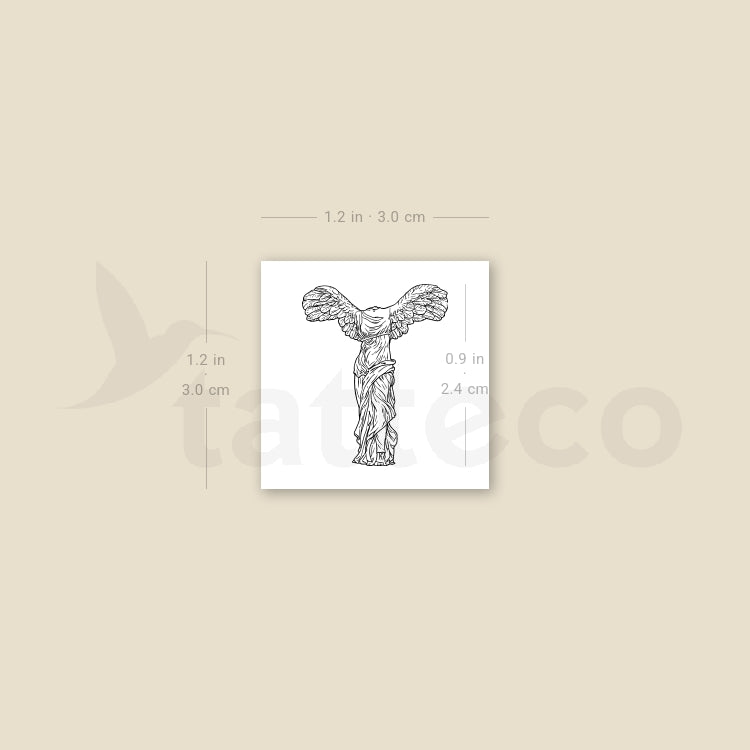 Small Winged Victory Of Samothrace Temporary Tattoo - Set of 3
