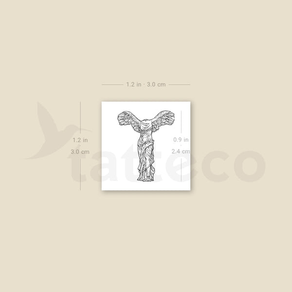 Small Winged Victory Of Samothrace Temporary Tattoo - Set of 3