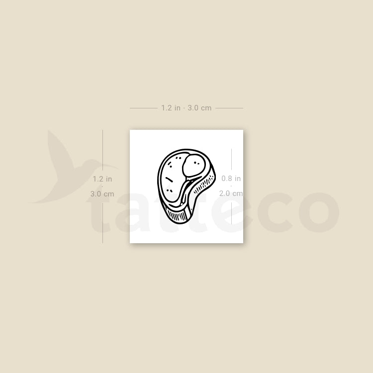 Steak Temporary Tattoo - Set of 3