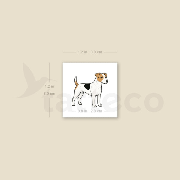 Parson Russell Terrier Temporary Tattoo - Set of 3