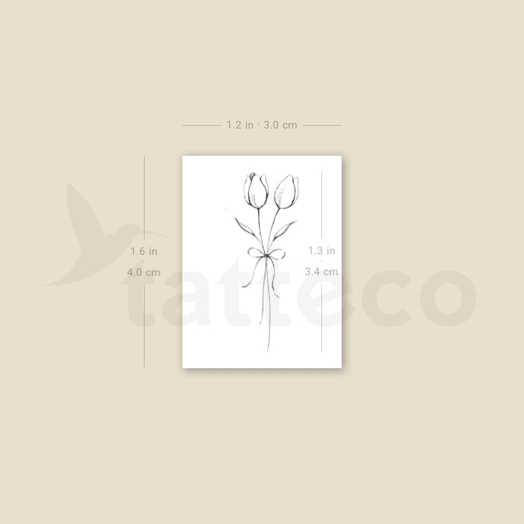 Tulip Couple By Stefano Mazza Temporary Tattoo - Set of 3