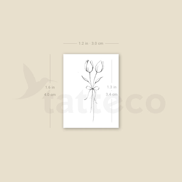 Tulip Couple By Stefano Mazza Temporary Tattoo - Set of 3