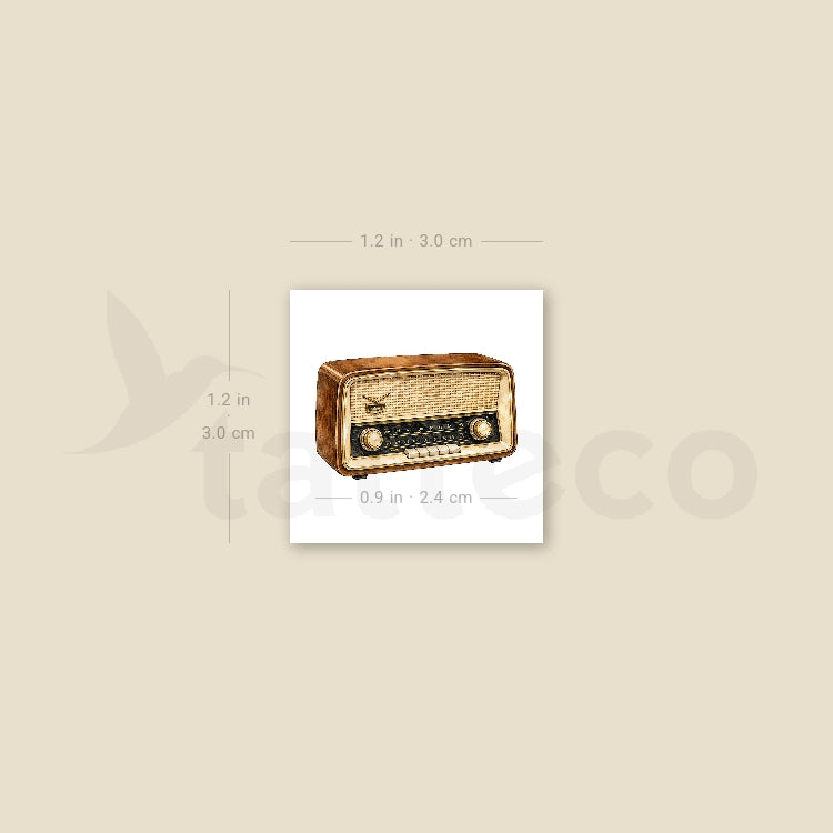 Vintage Radio Temporary Tattoo - Set of 3
