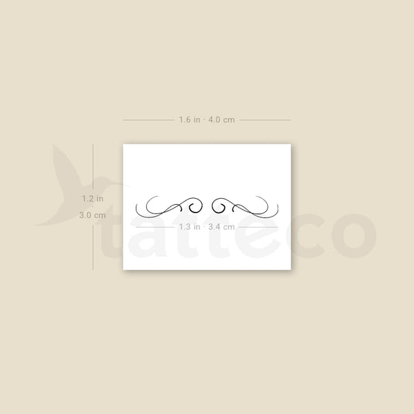 Horizontal Ornament Temporary Tattoo By M3.Ink - Set of 3