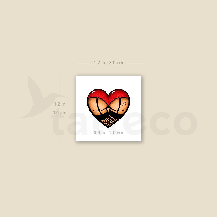 Booty Heart Temporary Tattoo - Set of 3