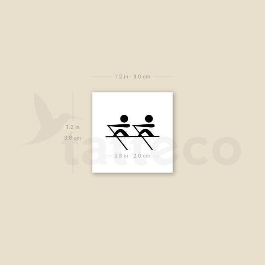 Rowing Symbol Temporary Tattoo - Set of 3