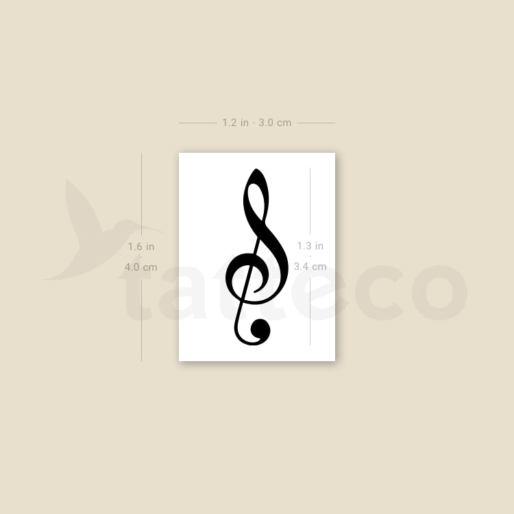 Treble Clef Temporary Tattoo - Set of 3