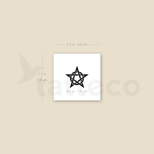 Circumscribed Pentagram Temporary Tattoo - Set of 3