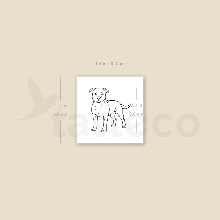 Small Pit Bull Temporary Tattoo - Set of 3