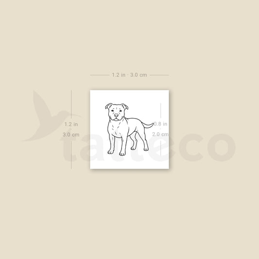 Small Pit Bull Temporary Tattoo - Set of 3