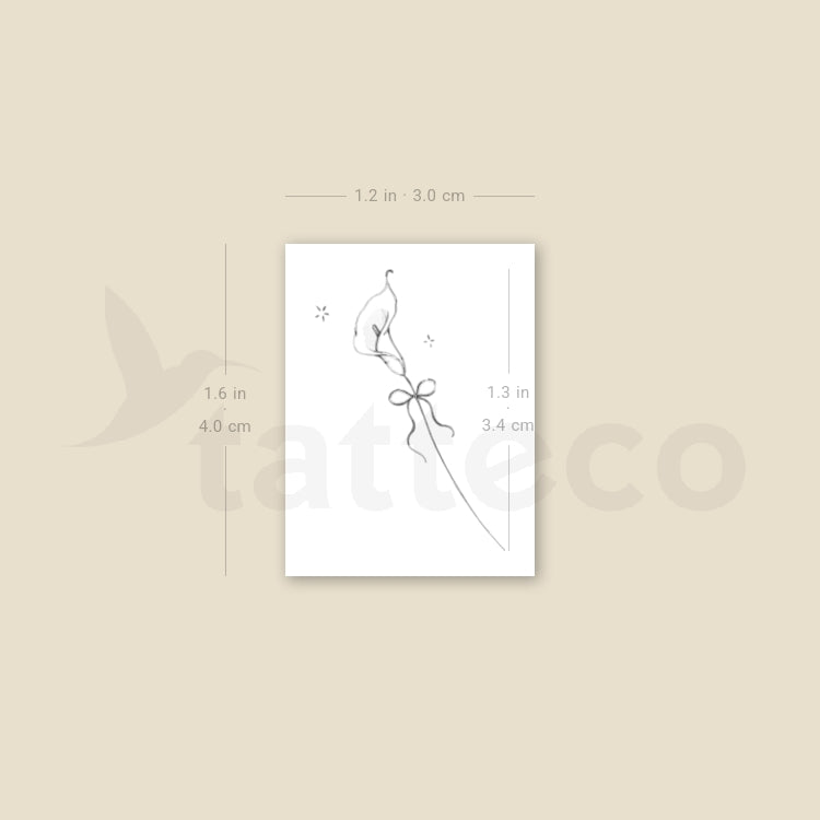 Calla Lily By Stefano Mazza Temporary Tattoo - Set of 3