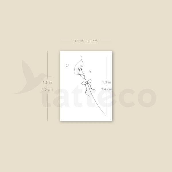 Calla Lily By Stefano Mazza Temporary Tattoo - Set of 3