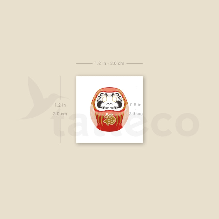 Daruma Doll Temporary Tattoo - Set of 3