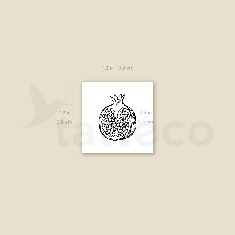 Little Pomegranate Temporary Tattoo - Set of 3